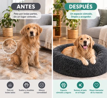 Cama Redonda Antiestrés para Perros y Gatos